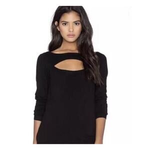 NWT Central Park West Size Large Black Cutout Ribbed Sweater
